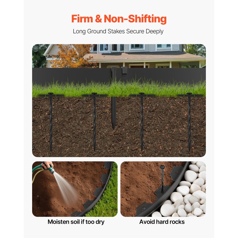 Muovinen nurmikon reunus 2000 cm pitkä 10 cm korkea L-muotoinen 30 maakiilaa