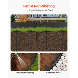 Muovinen puutarhareunus rulla 1000 x 10 cm 30 kiinnikettä 2 maakiilaa