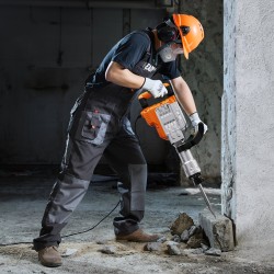 Sähköinen piikkausvasara 3500W 60J 360 asteen kääntyvä etukahva 2 talttaa ja käsineet