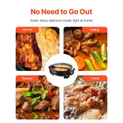 Sähköinen kaksiosainen 5 L kattila 1360W lasikansi portaaton lämpötilansäätö