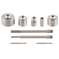 Reikäsahasarja hiiliteräs 30–100 mm 5 kpl seinille SDS Plus ja SDS Max