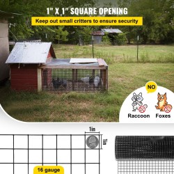 Hitsattu vinyylipinnoitettu galvanoitu verkkorulla 61x3048 cm 1x1 silmäkoko puutarha ja lemmikkiaitauksiin