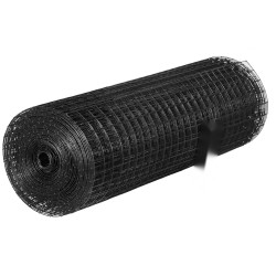 Hitsattu verkkorulla sinkitty teräs musta vinyylipinnoite 61 x 1524 cm 1x1