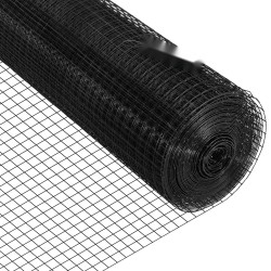 Hitsattu verkkorulla sinkitty teräs musta vinyylipinnoite 61 x 1524 cm 1x1