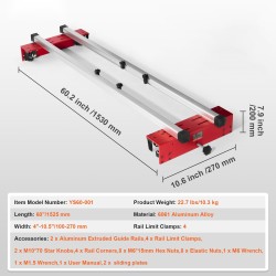 Säädettävä jyrsintäkelkka 6061 alumiiniseoksesta 1525 mm levyjen tasaamiseen