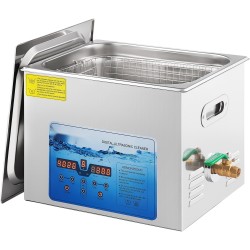 Ultraäänipesuri 15 litraa 304 ruostumatonta terästä säädettävä 36–40 kilohertsiä ajastin lämmitys