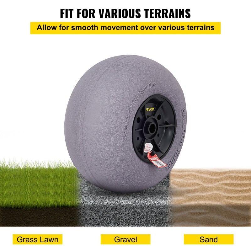 Rantailmapyörät 2 kpl TPU 33 cm kärryihin mukana käsipumppu