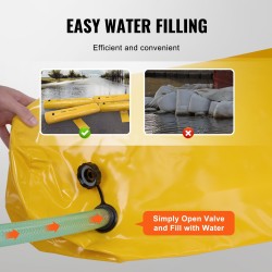 Tulvapussit uudelleenkäytettävät PVC-peitteiset 122×25×17 cm 4 kpl oviaukkoihin ajoteille