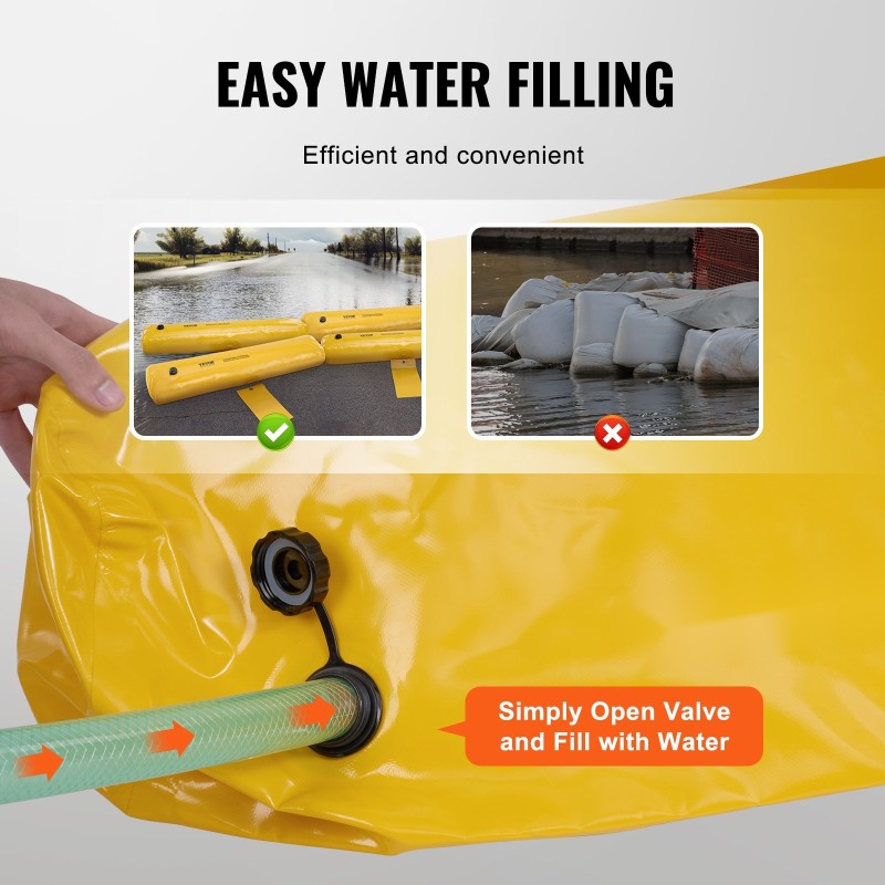 Tulvapussit uudelleenkäytettävät PVC-peitteiset 122×25×17 cm 4 kpl oviaukkoihin ajoteille