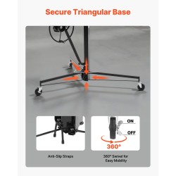 Kipsilevynostin teräsrunkoinen 68 kg kantavuus säädettävä teleskooppivarsi 3353 mm korkeus lukittavat pyörät