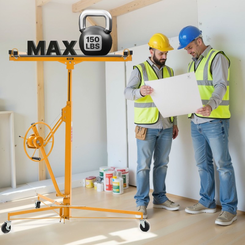 Kipsilevynostin teräs 68 kg 3353 mm teleskooppivarsi lukittavat pyörät