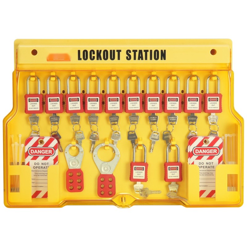 Sähkölukitus ja merkintäsarja 60 osaa 14 turvalukkoa nailon teräs ripustettava lukitusasemataulu