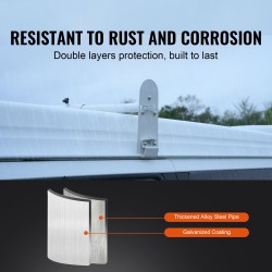 Sadevesikouruun asennettava pakettiauton galvanoitu seosteräs kattoteline 3 poikkipalkkia 1020–1900 mm 340 kg