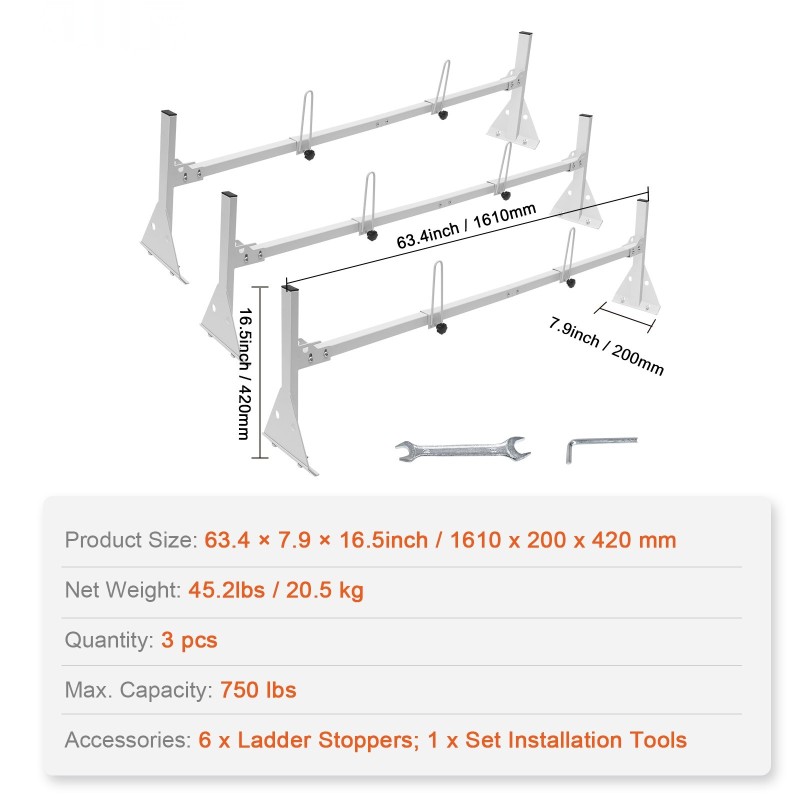 Galvanoitu teräs kattoteline täysikokoiselle pakettiautolle kolme poikkipalkkia sadevesikourukiinnitys kolmesataaneljäkymmenen