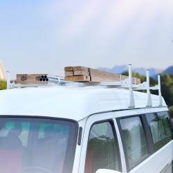 Galvanoitu teräs kattoteline täysikokoiselle pakettiautolle kolme poikkipalkkia sadevesikourukiinnitys kolmesataaneljäkymmenen