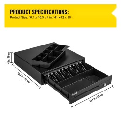 Kassalipas teräsrunko ABS-muoviset lokerot 5 setelolokeroa 8 kolikkolokeroa 12 V