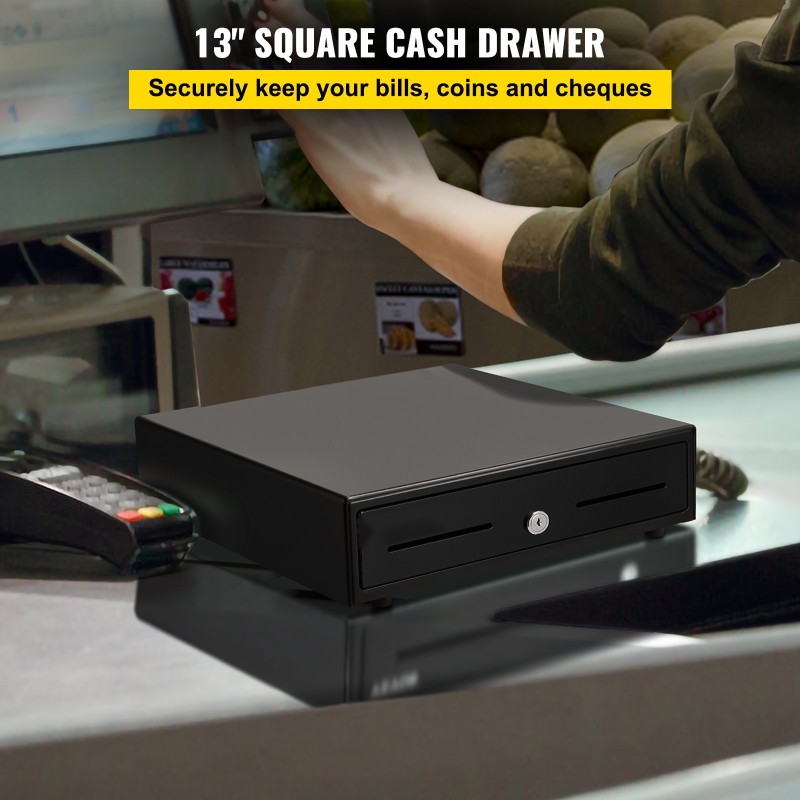 Kassalaatikko teräsrunko ABS lokerot 4 setelilokeroa 5 kolikkolokeroa 33 x 34,3 x 9 cm