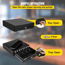 Kassalaatikko teräsrunko ABS lokerot 4 setelilokeroa 5 kolikkolokeroa 33 x 34,3 x 9 cm