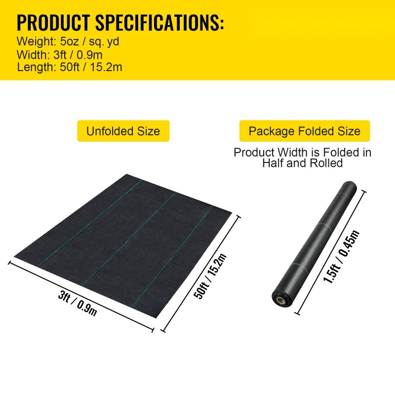 Rikkakangas kudottu polypropeeni 150 neliöjalkaa vedenläpäisevä kukkapenkkeihin