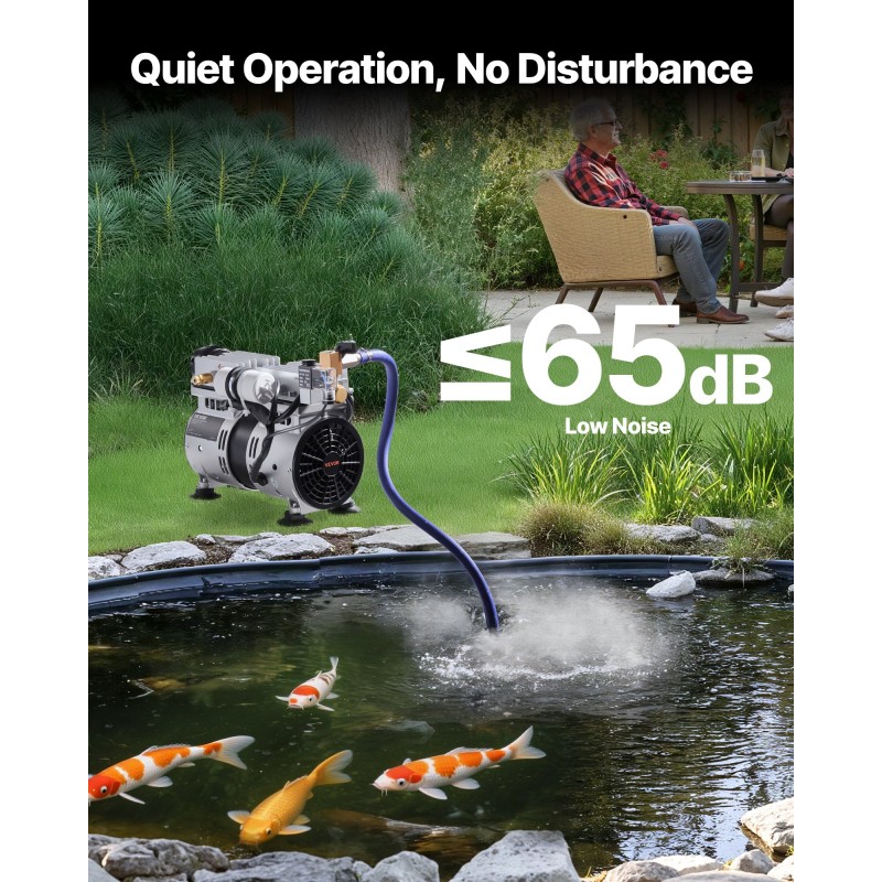 Lampeaerointijärjestelmä 550 W 5,2 CFM 1–3 eekkerin ja 50 jalan lammille