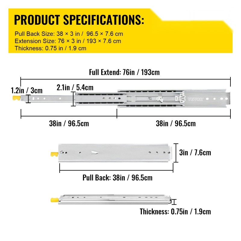 Sivukiinnitteiset kylmävalssatut teräslaatikkokiskot 96 cm 2 kpl 225 kg lukolla
