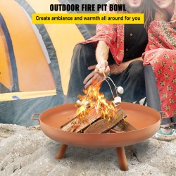 Tulipesäkulho maalattua hiiliterästä 77 cm halkaisija 15 cm syvyys kantokahvoilla vedenpoistoaukolla