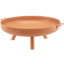 Tulipesäkulho maalattua hiiliterästä 77 cm halkaisija 15 cm syvyys kantokahvoilla vedenpoistoaukolla