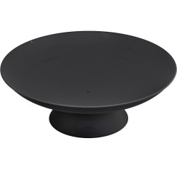 Tulikulho mustaksi maalattu valurauta 76 cm 3,5 mm paksu jalustalla mukana keppi