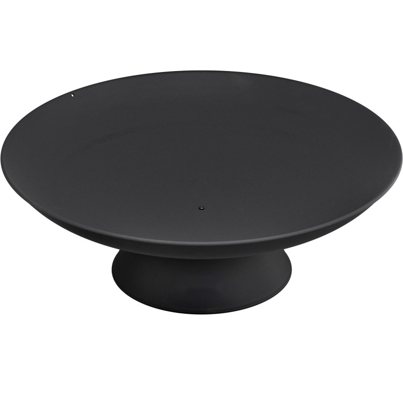 Tulikulho mustaksi maalattu valurauta 76 cm 3,5 mm paksu jalustalla mukana keppi