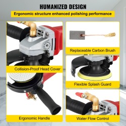 Märkäkivihiomakone 860W alumiini kuusiportainen nopeudensäätö 4 ja 5 tuuman laikat 8 kpl