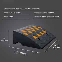 Kuminen reunakiviramppi 2 kpl pakkaus 6 tuuman nostokorkeus 15 tonnia kantavuus