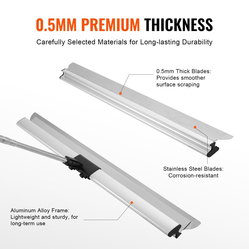 Tasoitusterä 1219 mm ruostumaton 0,5 mm terä alumiinirunko teleskooppiyhteensopiva kipsilevyille
