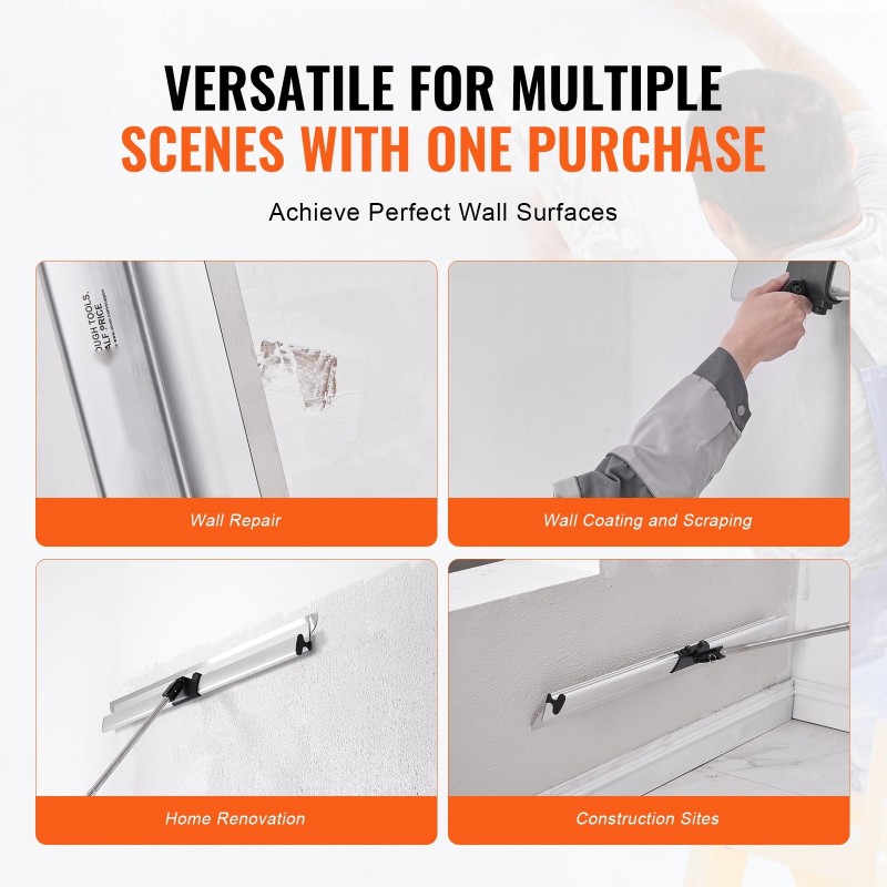 Tasoite ja lastasarja ruostumattomasta teräksestä teleskooppivarrella 862–2072 mm ilman terää