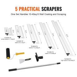 Tasoituslastasetti ruostumatonta terästä 5 kpl 0,5 mm säilytyslaatikko seinien ja kattojen tasoitukseen