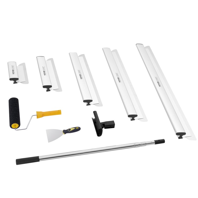 Tasoituslastasetti ruostumatonta terästä 5 kpl 0,5 mm säilytyslaatikko seinien ja kattojen tasoitukseen