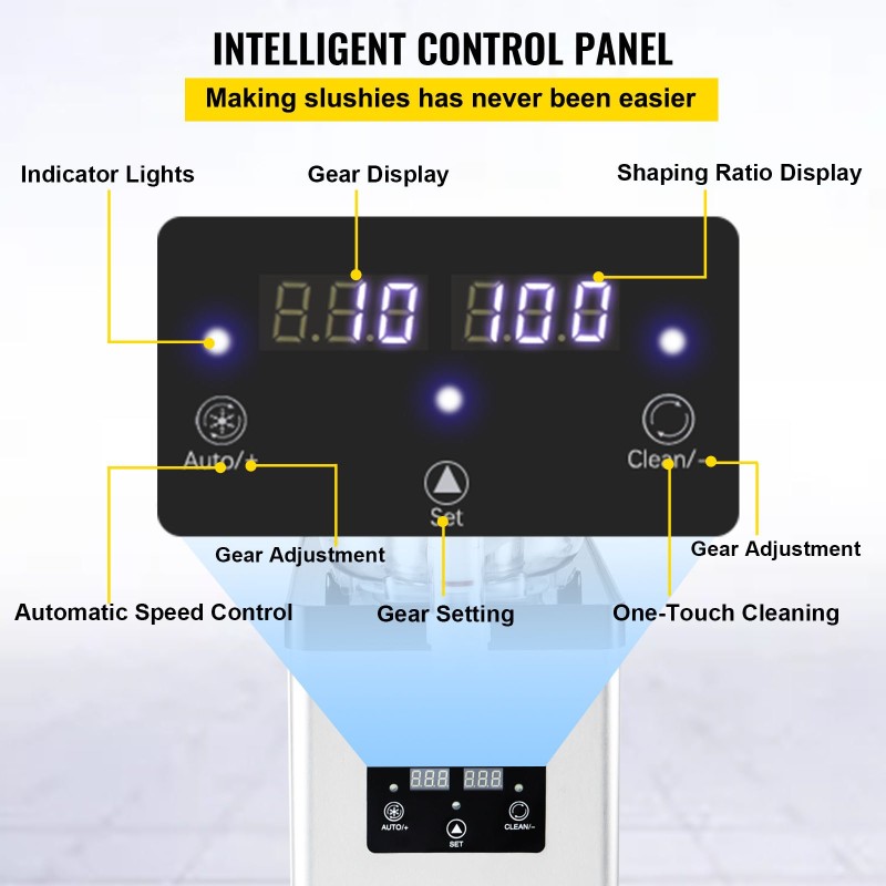 Slushikone 6L yhden säiliön ruostumaton teräsrunko elintarvikelaatuinen polykarbonaattisäiliö 300W 220V