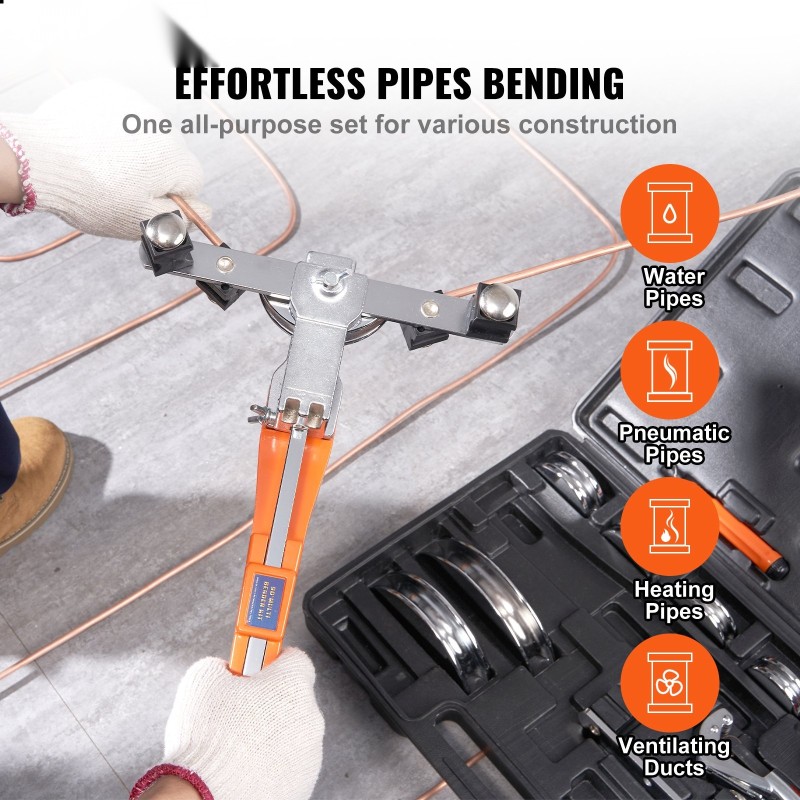 Putkentaivutussarja räikkämekanismi 6,4–22,2 millimetriä kupari alumiini 90 asteen seitsemän muottia