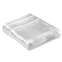 Läpinäkyvä PVC pressu 3 x 4 m metallisilla purjerenkailla 100 vedenpitävä ulkokäyttöön