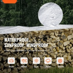 Läpinäkyvä PVC-pressu 3 x 4 m metallisilla purjerenkailla 100% vedenpitävä ulkokäyttöön