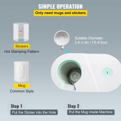 Mukiprässi automaattinen yhden painikkeen Teflon-pinta ABS silikoni 11–15 unssin mukeille