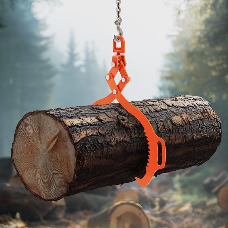 Puutavarapihdit kaksoispiikki taottu teräs 710 mm avaus 500 kg nostokyky