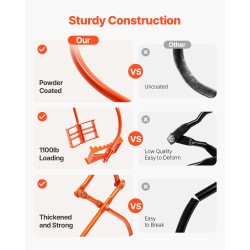 Kivinostopihdit teräs 609 mm 500 kg kantavuus kaksileukainen hammastettu