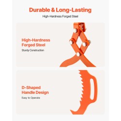 Puutavarapihdit 45 teräsrunko 2-koukkuiset kotkankynsimäiset maksimiavautuma 812 mm staattinen 700 kg