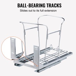 Ulosvedettävä alakaapin jäteastia 35 litraa yksittäisellä säiliöllä rautarungolla ovikiinnikkeellä