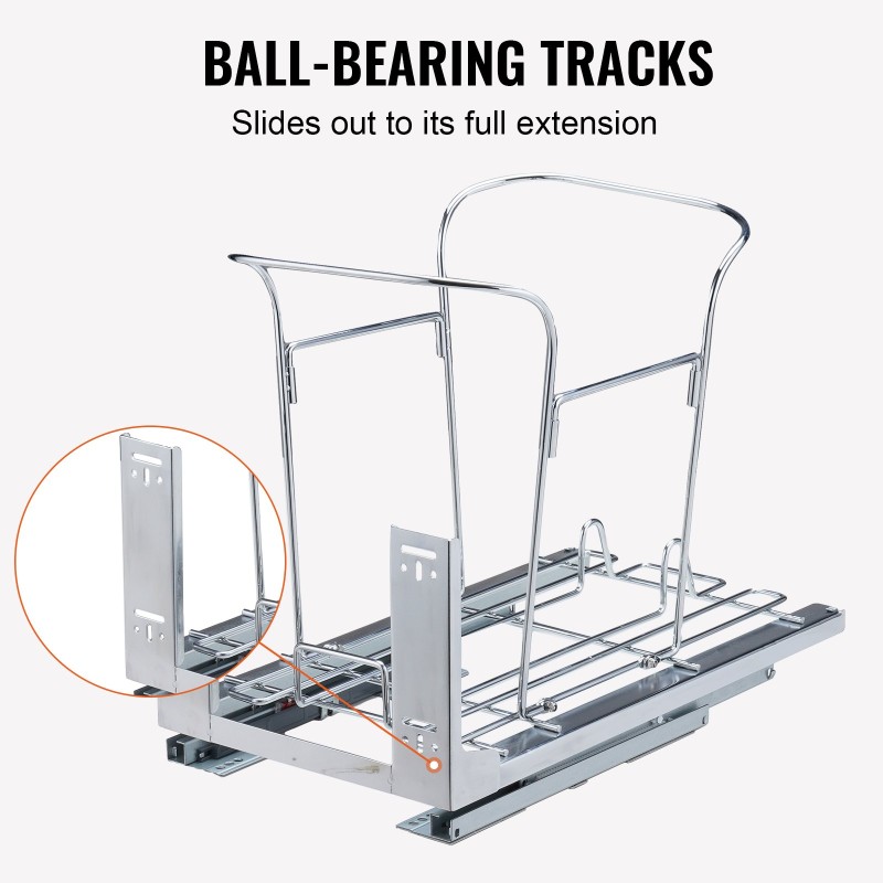 Ulosvedettävä alakaapin jäteastia 35 litraa yksittäisellä säiliöllä rautarungolla ovikiinnikkeellä