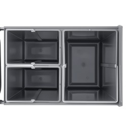 Vedettävä jäteastia keittiökaappiin 20 10 10 litraa PP muovisilla säiliöillä ja rautakiskoilla