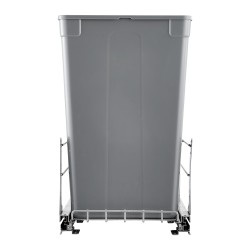 Ulosvedettävä kaksoisjäteastia keittiökaappiin noin 47 litraa kaksi astiaa harmaa pehmeästi sulkeutuva kisko