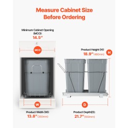 Vedettävä jäteastia keittiön kaappiin kaksoissäiliö muoviset säiliöt rautainen liukukisko