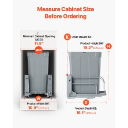 Ulosvedettävä alakaapin jäteastia PP-muovi kolmenkymmenen kilogramman kantavuus pehmeästi sulkeutuvat rautakiskot