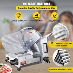 Lihaleikkuri alumiiniseosrunko 10 tuuman hiiliteräksinen terä 240 watin moottori 0–12 mm säädettävä